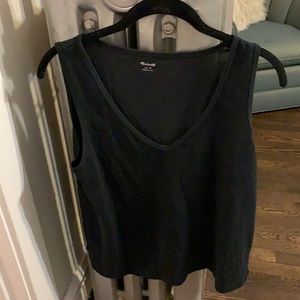 Madewell Black V Neck Tank Top